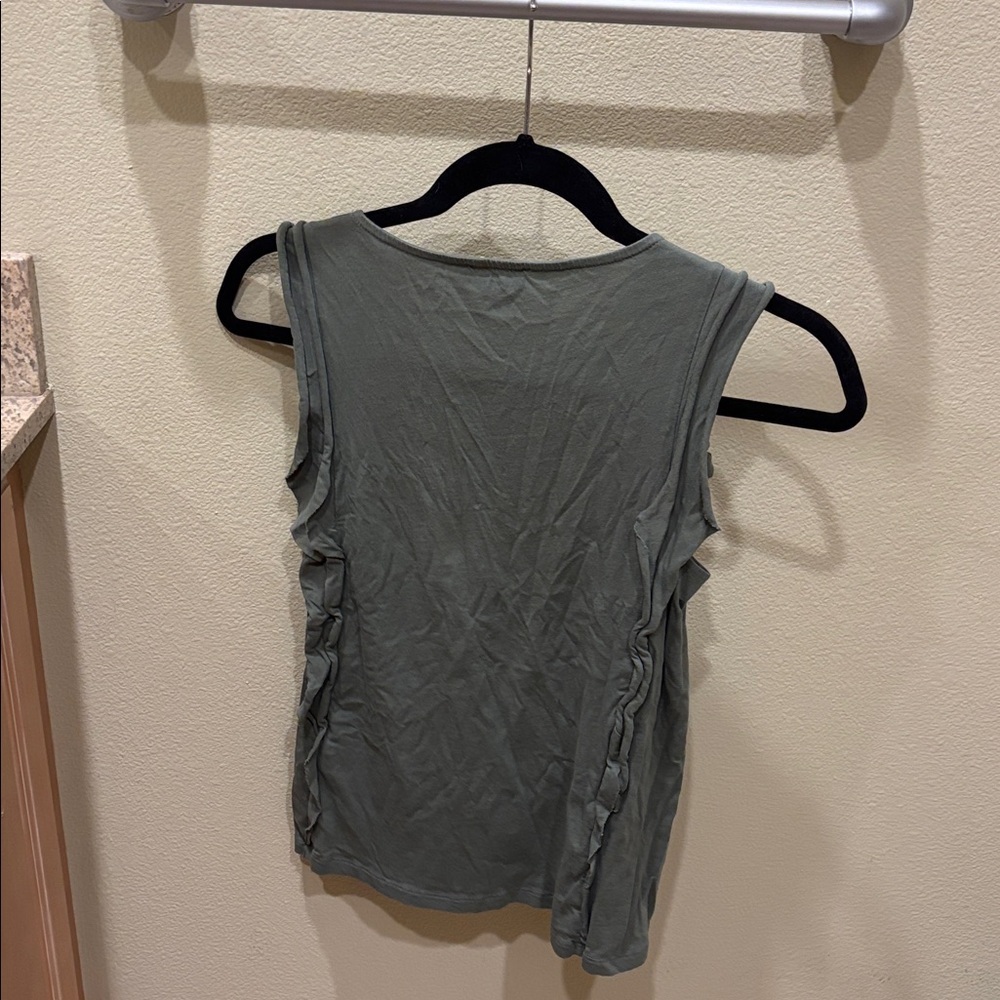 Armedangels Olive Green Ruffles Tank Top - Picture 7 of 9